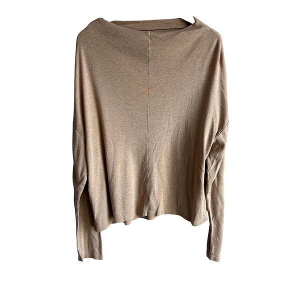 Vince Long Sleeve Drop Shoulder Pullover Knit Blouse Camel Tank L - Picture 5 of 9